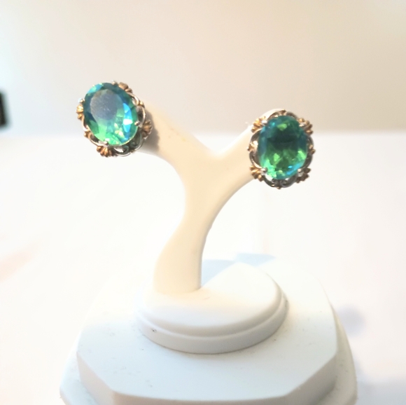 Peacock quartz earrings - Picture 11 of 14
